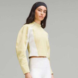 Lululemon Women's Ribbed Luxtreme Wide-Sleeve Pullover - Yellow/White